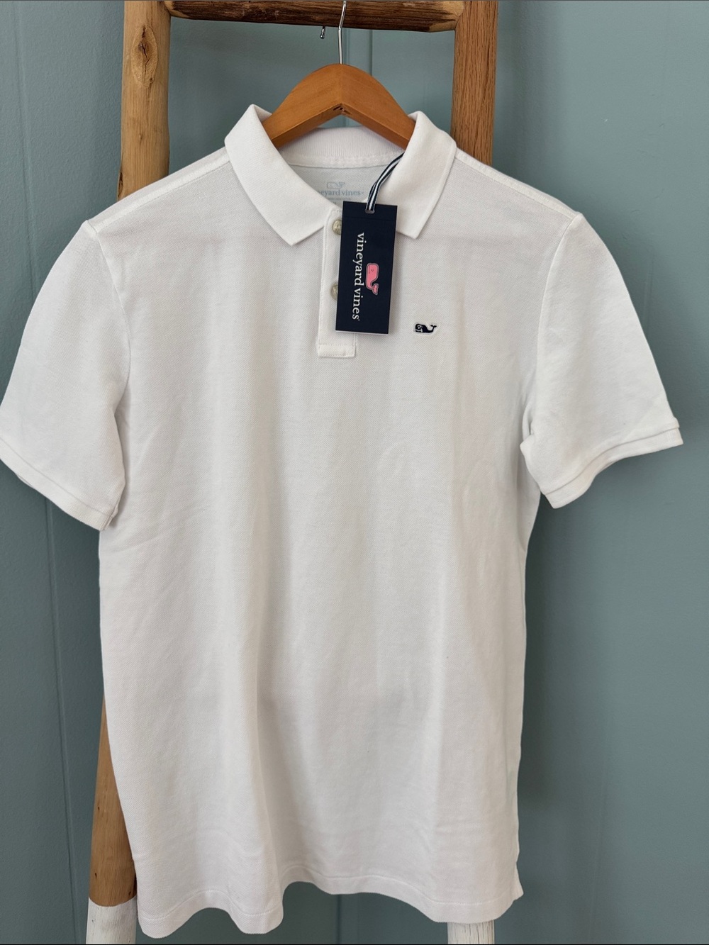 NWT Vineyard Vines Boys White Short Sleeve Surf Polo ~ XL